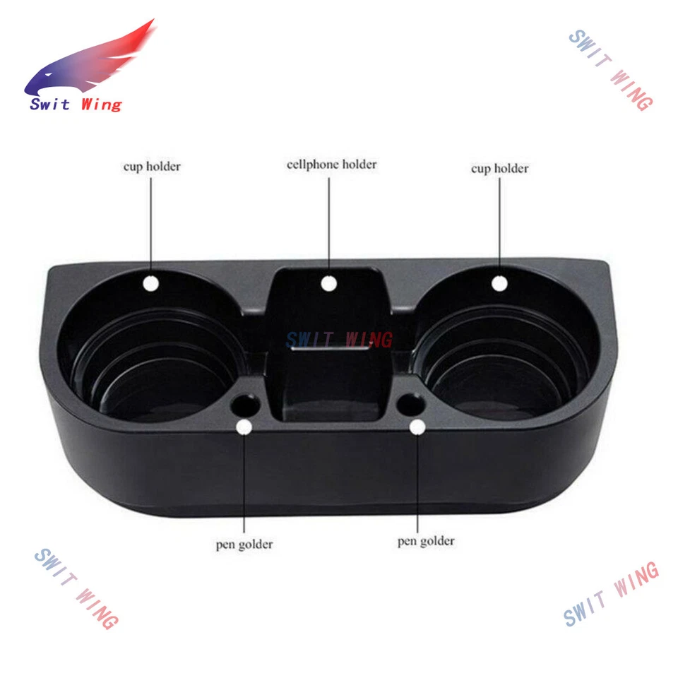 Soporte para taza de bebida negro teléfono bolígrafo tarjeta caja de almacenamiento soporte montaje para asiento de coche hueco Foto 4 de 4