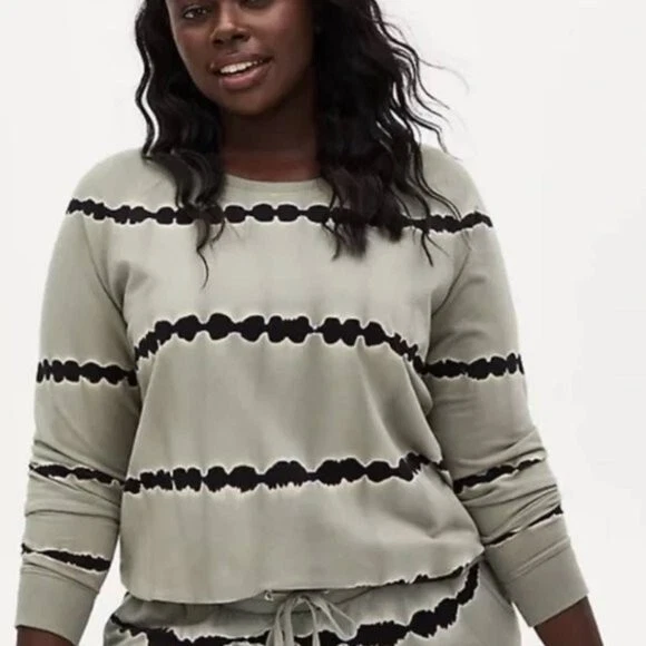 Torrid Tie Dye French Terry Sweatshirt Top | Sage Green | Size Large | eBay