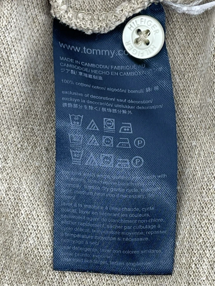 Tommy Hilfiger Boys Polo Shirt Youth Size Medium Beige Tan Short Sleeve FastShip - Image 4 of 4