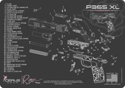Sig Sauer P365 XL ROSE Schematic Handgun Mat | eBay