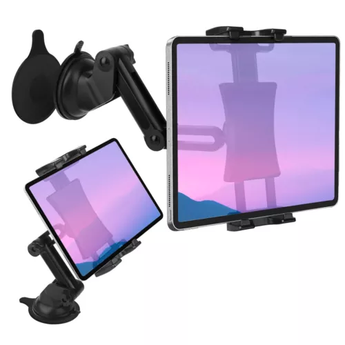 Soporte para tableta y parabrisas para salpicadero de coche, giratorio de 360°