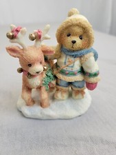 Cherished Teddies Nils Near and Deer For Christmas 617245 w Box 1994
