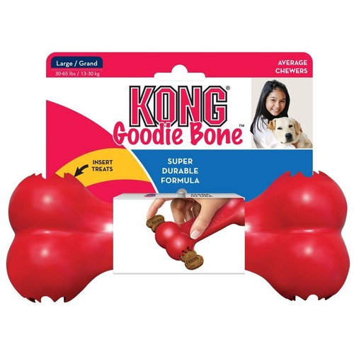 Kong Dog Goodie Bone Small, Extreme & Large Dog Toy Chewing Red Rubber Grippers - Picture 3 of 16