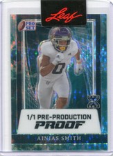 2024 Leaf Pro Set Metal Football Water Pulsar Proof Ainias Smith Rookie 1/1