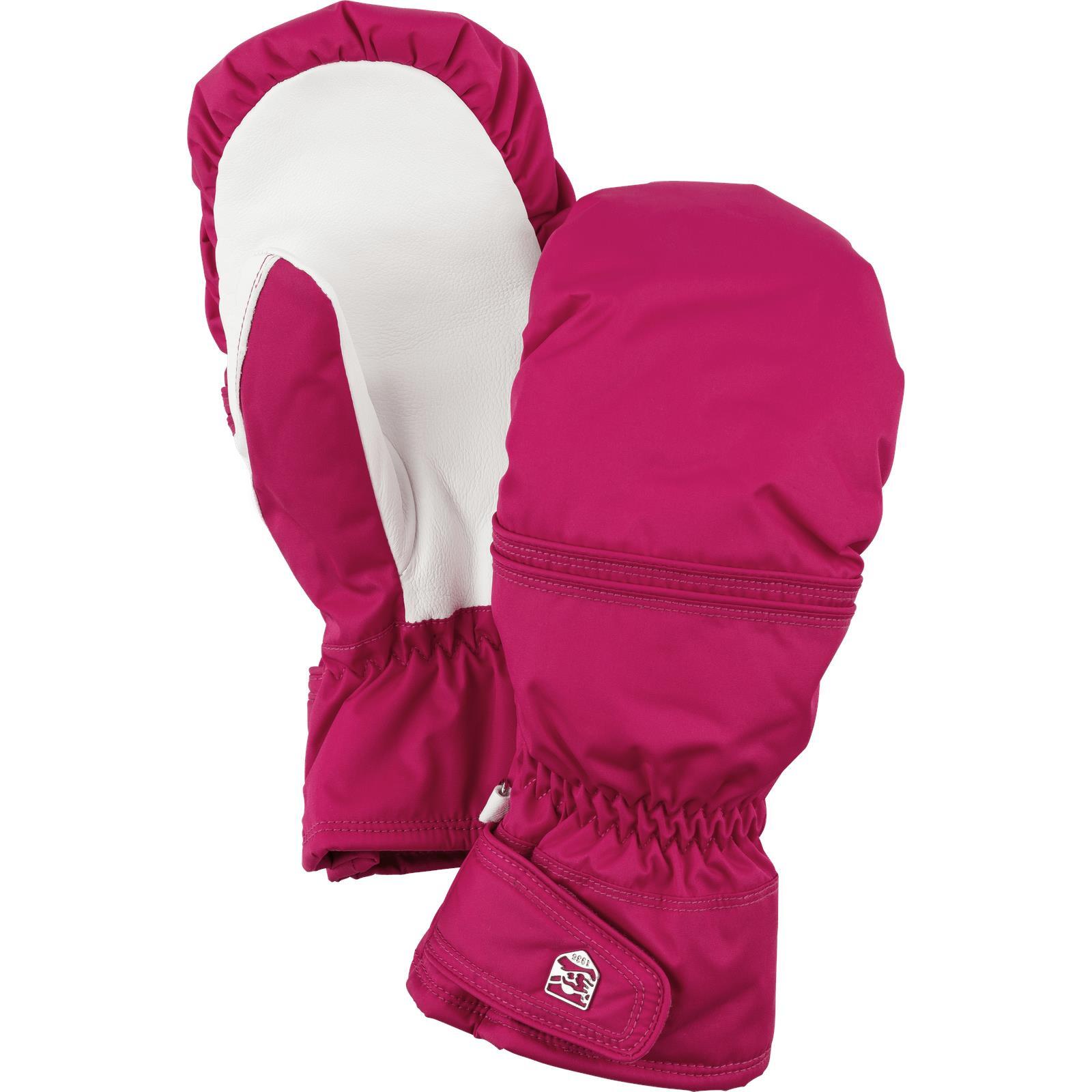 Hestra Gloves Primaloft Leather Womens Ski Mittens Pink/White eBay