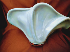 Vintage Pale Green/Turquoise Lustre Ceramic Vase/Bowl 10 ins x 7 ins ART DECO