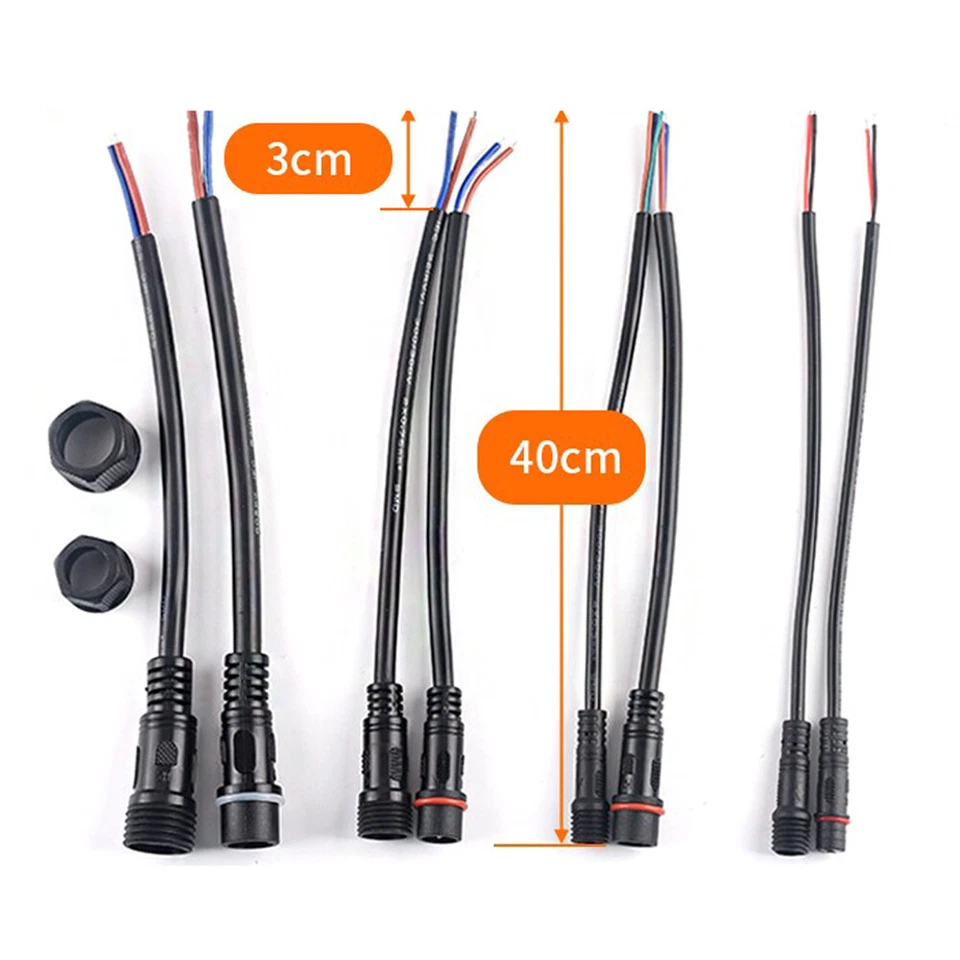 Waterproof Cable Connector Plug 2/3/4/5Pin Male & Female Rainproof Outdoor - Image 2 of 4