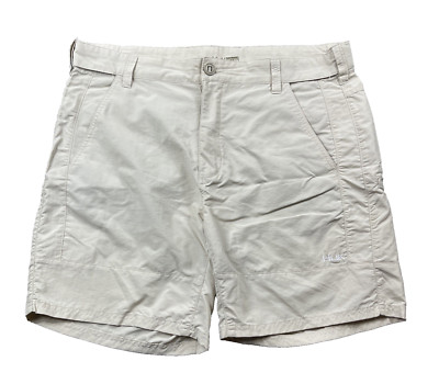 Huk Pursuit Shorts Mens XXL Khaki 7'' Inseam Quick Dry 30+ UPF Golf Fishing Chino