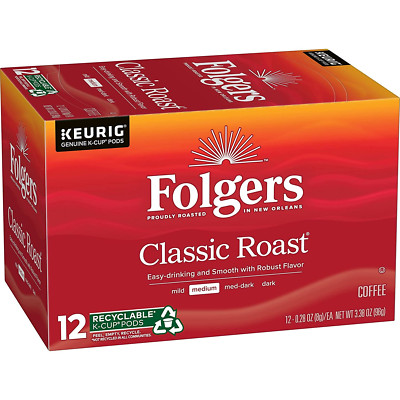 Folgers Classic Roast Medium Roast, Colombian Coffee, Cafe 72 Keurig K-Cup Pods