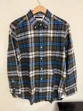 Tommy Hilfiger Men's Regular-Fit Plaid Button-Down Shirt [OLIVE-701]