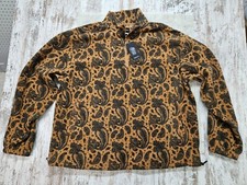 Original Use Women's Paisley Fleece Jacket Full Zip Pockets Size Xxl Brown