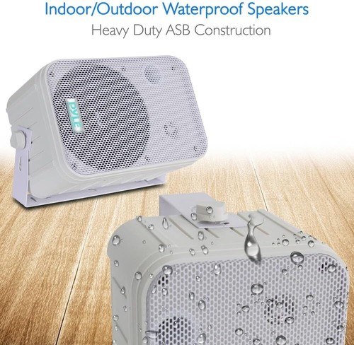 Pyle 2 Way Speaker System Pair 500W Peak Power 6.5" Weatherproof Rustproof White - Picture 11 of 12