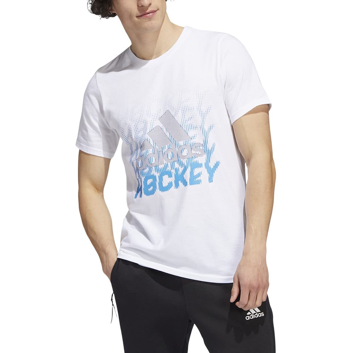 мужская хоккейная футболка adidas, белая