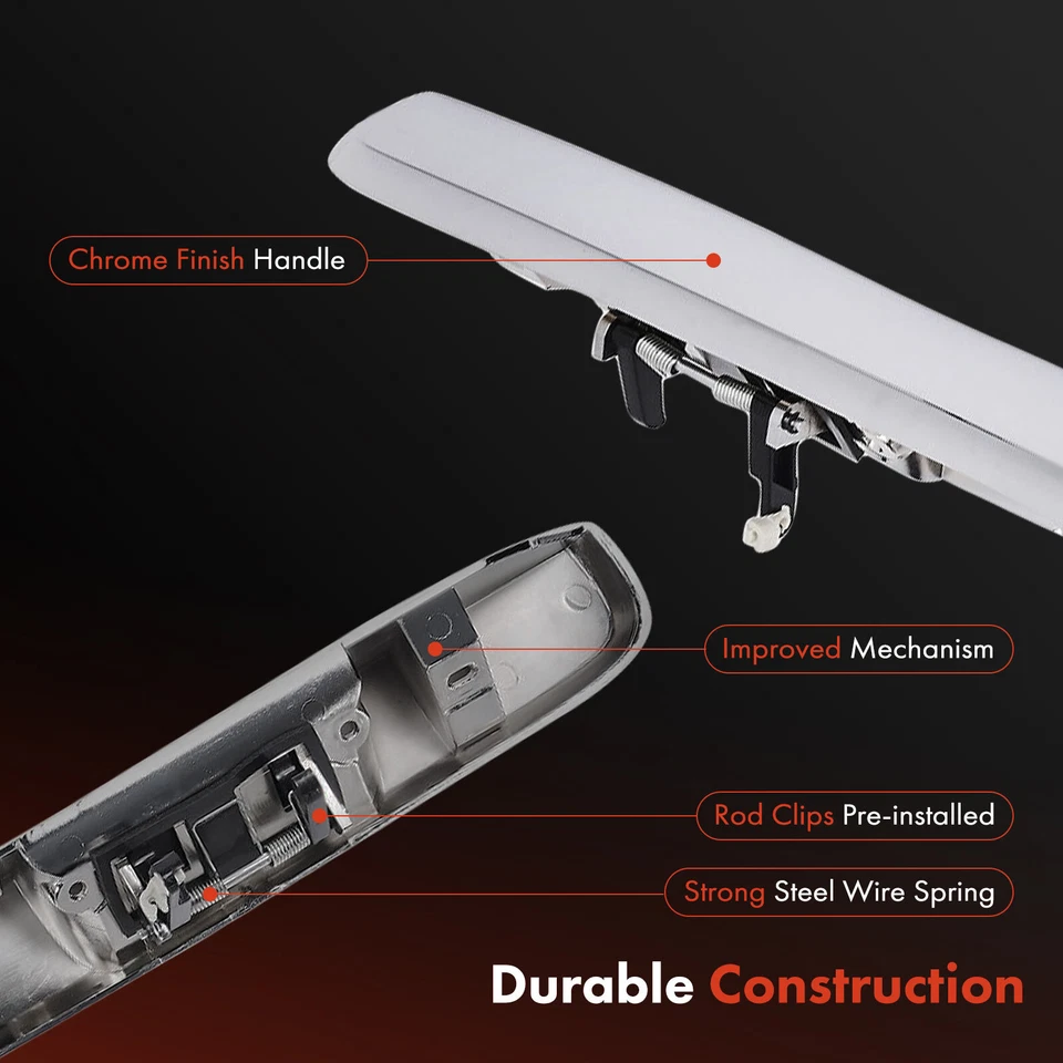 Manija de puerta trasera cromada para Dodge Durango 2004-2005 matrícula ceja plástico Foto 4 de 4