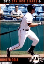 2015 San Jose Giants Grandstand 3 Hunter Cole Moore South Carolina Baseball Card