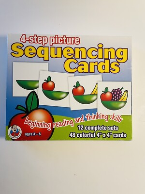 4 Step Picture Sequencing Cards 12 Sets Homeschooling Beginning Reading Ages 3-6
