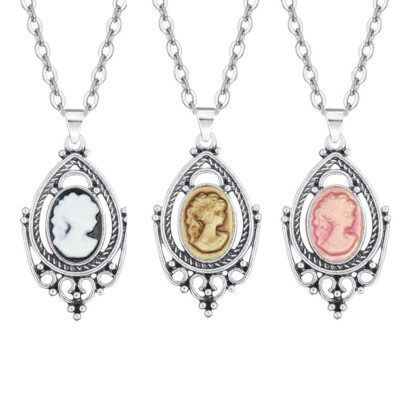 Wholesale Lot 10 pcs Mixed Lady Queen Cameo Necklace Water Drop Pendant Jewelry