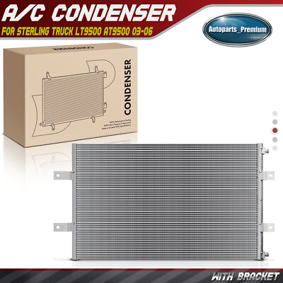 A/C Condenser with Bracket for Sterling Truck LT9500 AT9500 LT7500 LT8500 03-06