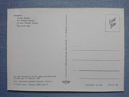 alte Ansichtskarte Postkarte AK Dresden Großer Garten Palais v. d. Zerstörung - Bild 2 von 2