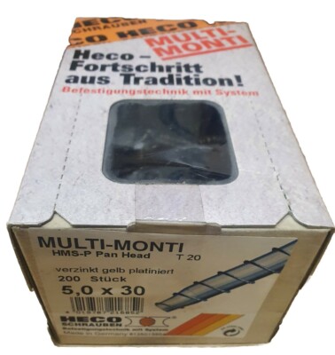 200 x HECO MULTI-MONTI HMS-P Pan Hea Beton-schrauben 5,0 x 30 Torx Schraub-anker