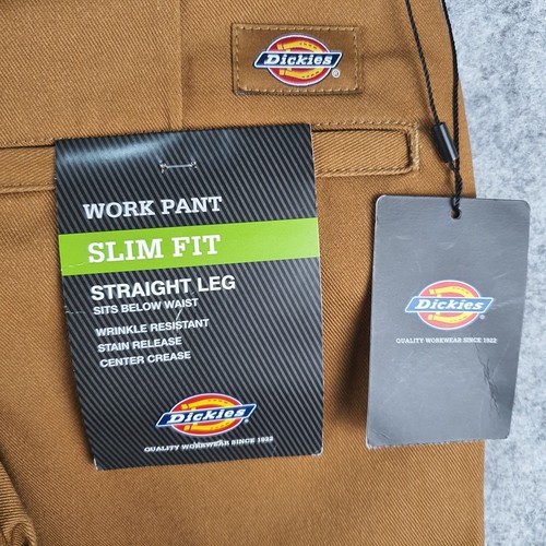 Dickies Pants Mens 28 Brown Duck Slim Straight Leg Work NEW 9014 - Picture 6 of 18