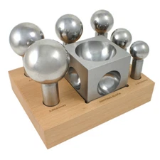 Dapping Set - 6 Extra Large Punches and Block - SFC Tools - 25-623