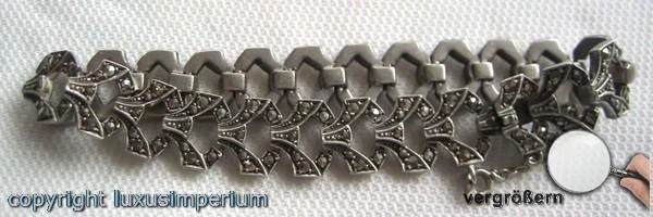 *Makasitenarmband Armband mit Makasiten in aus 835 Silber Armschmuck Antik 18 cm - Bild 4 von 4