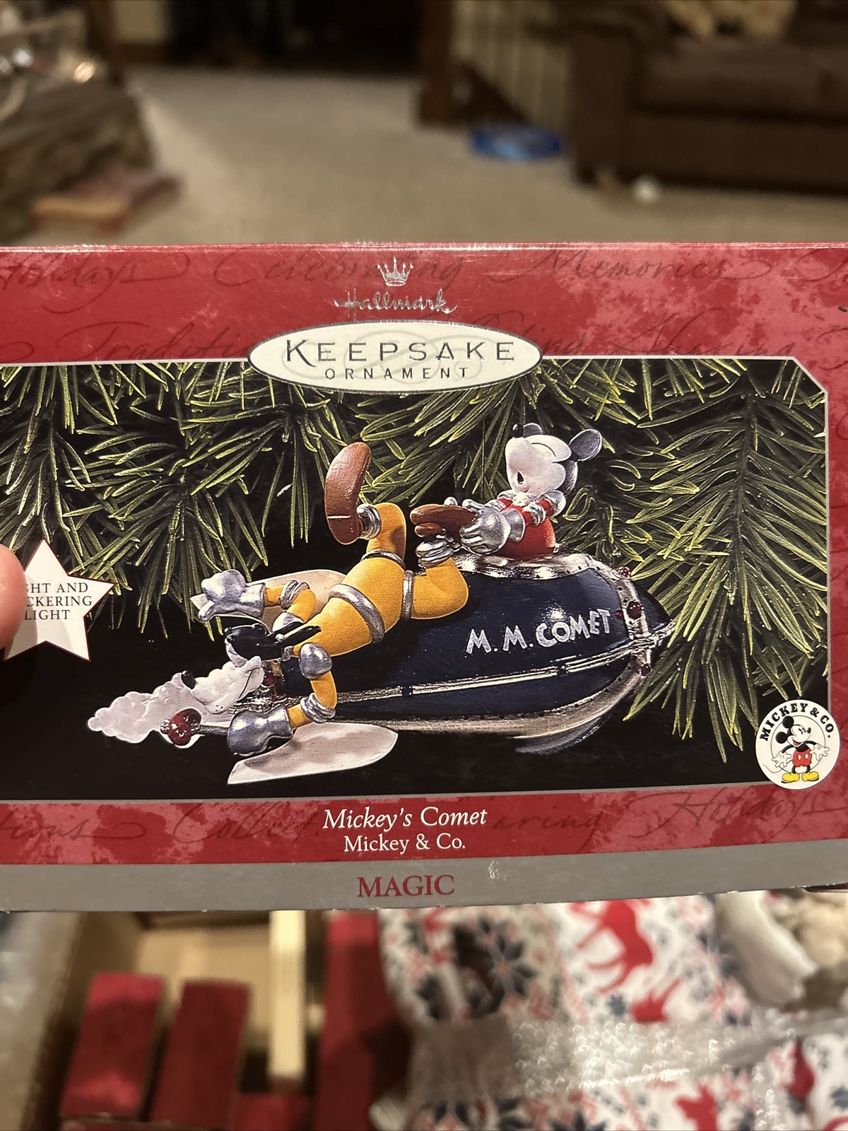 Hallmark 1998 Keepsake Christmas Ornament Mickey's Comet Goofy Disney Light Up