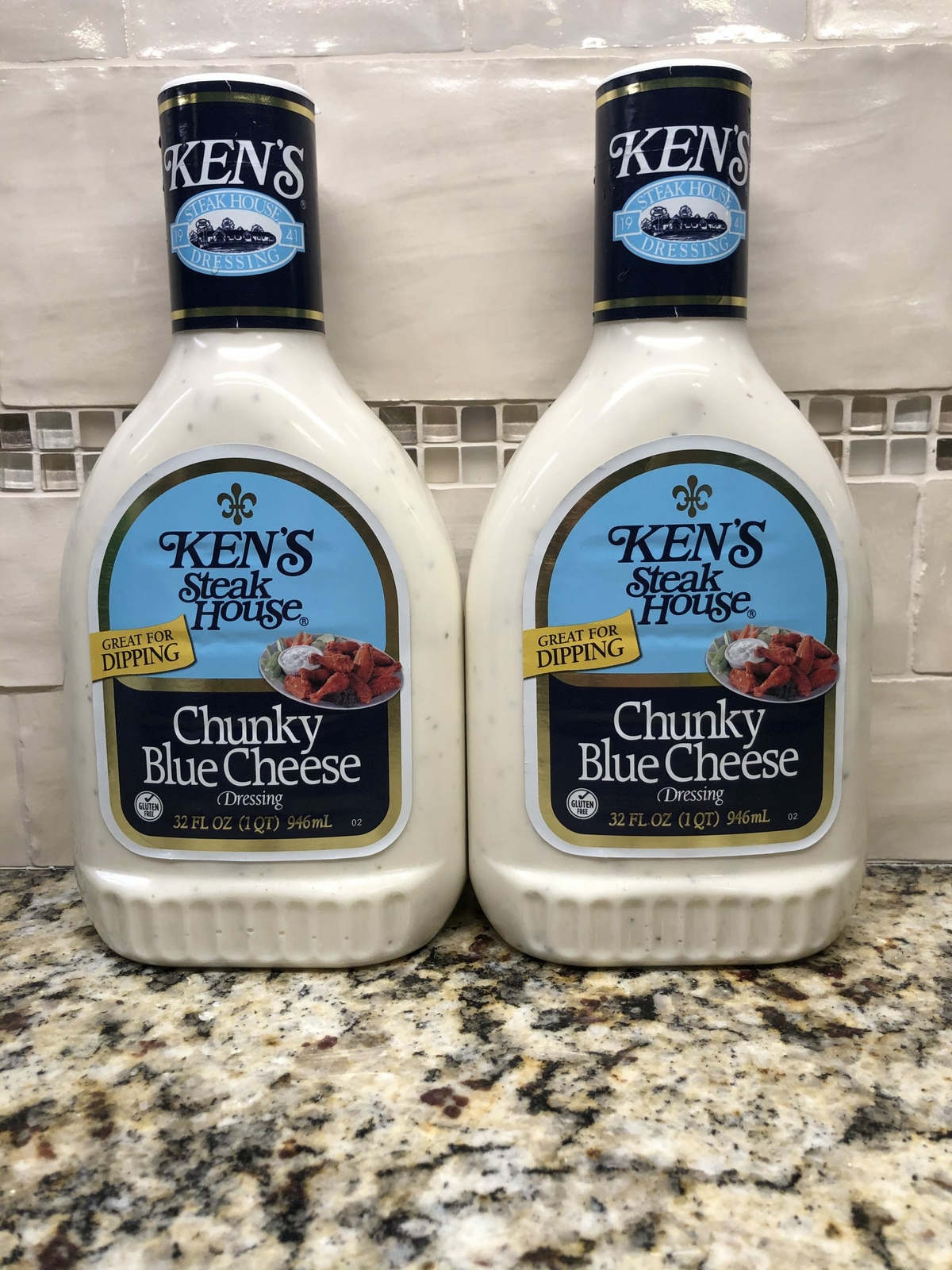 2 Bottles Ken's Steak House Chunky Blue Cheese Salad Dressing 32 oz