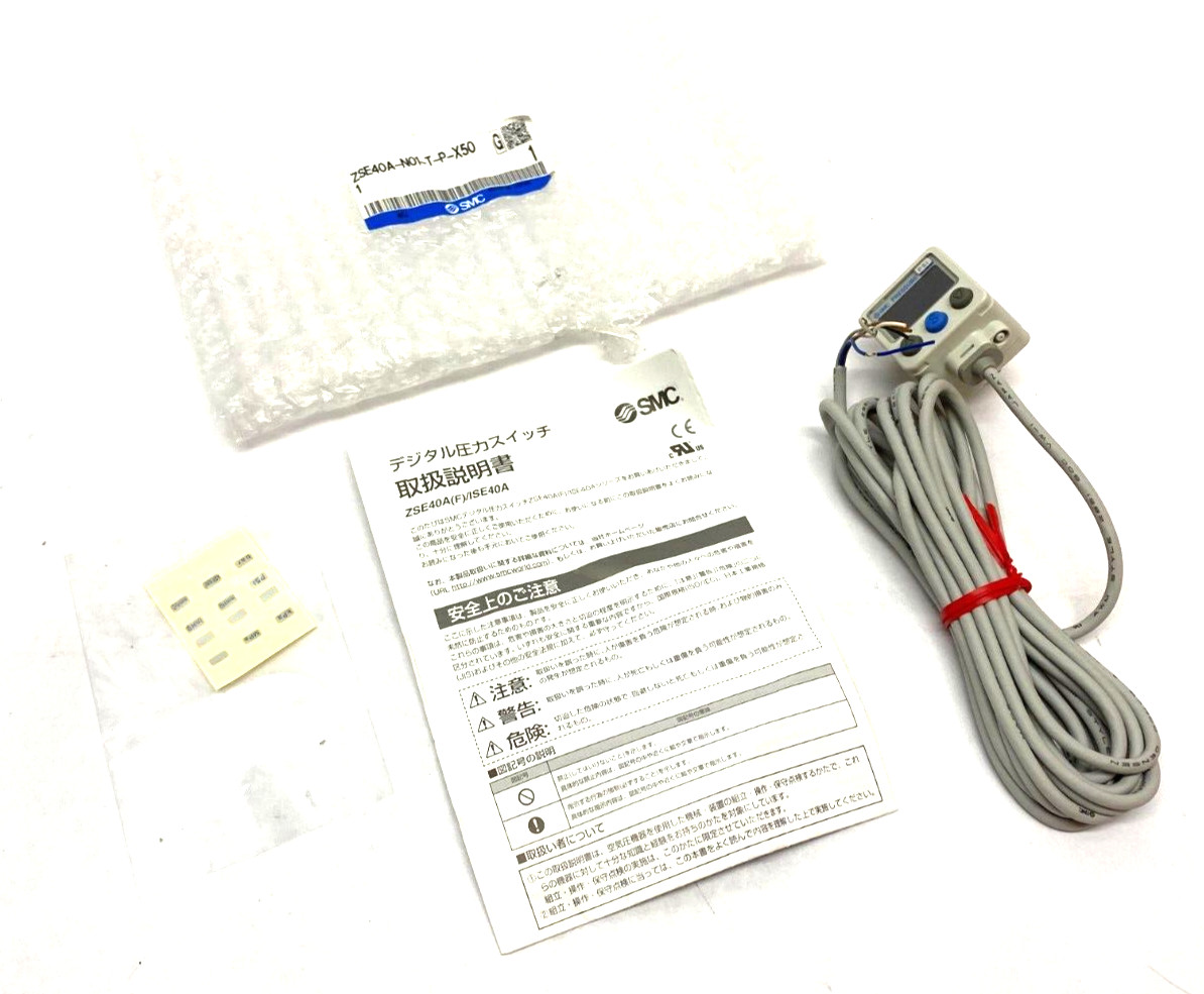SMC ZSE40A-N01-T-P-X501 Digital Vacuum Pressure Switch 12~24VDC 0~14.69psi