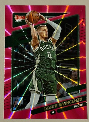 Donte DiVincenzo 2021-22 Panini Donruss Pink Holo Laser #94 BUCKS WOLVES
