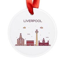 LIVERPOOL ENGLAND Skyline, English Travel, Personalized Acrylic Ornament Gift