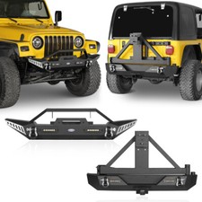 For Jeep Tj Front Rear Bumper W Tire Carrier Fit 87-06 Wrangler Texture Steel For Jeep Tj Front Rear Bumper W Tire Carrier Fit 87-06 Wrangler Texture Steel