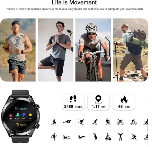 Blackview Smartwatch Armband Fitness Tracker Telefon Armbanduhr Wasserdicht Uhr - Bild 13 von 13