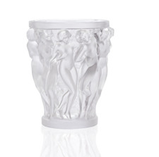 Lalique Crystal Bacchantes Small Vase Clear Crystal 10442100  Height 5.75"