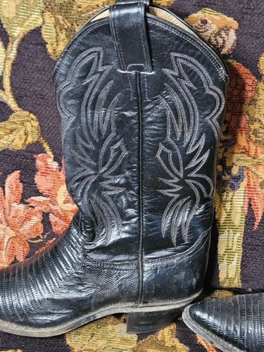 Vintage Justin Iguana Echsenhaut Westernstiefel in Schwarz L 4705 Damen US 6B - Bild 12 von 22