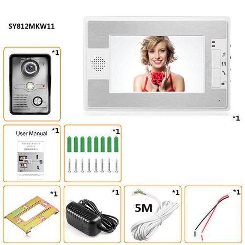 Wired Door Phone Doorbell Touch Key 7" Lcd Video With Ir Camera Home Security - Picture 42 of 174