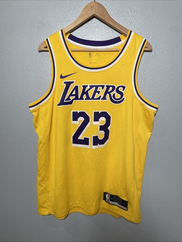 Nike LeBron James Jersey Men’s M Yellow LA Lakers Icon Edition Swingman