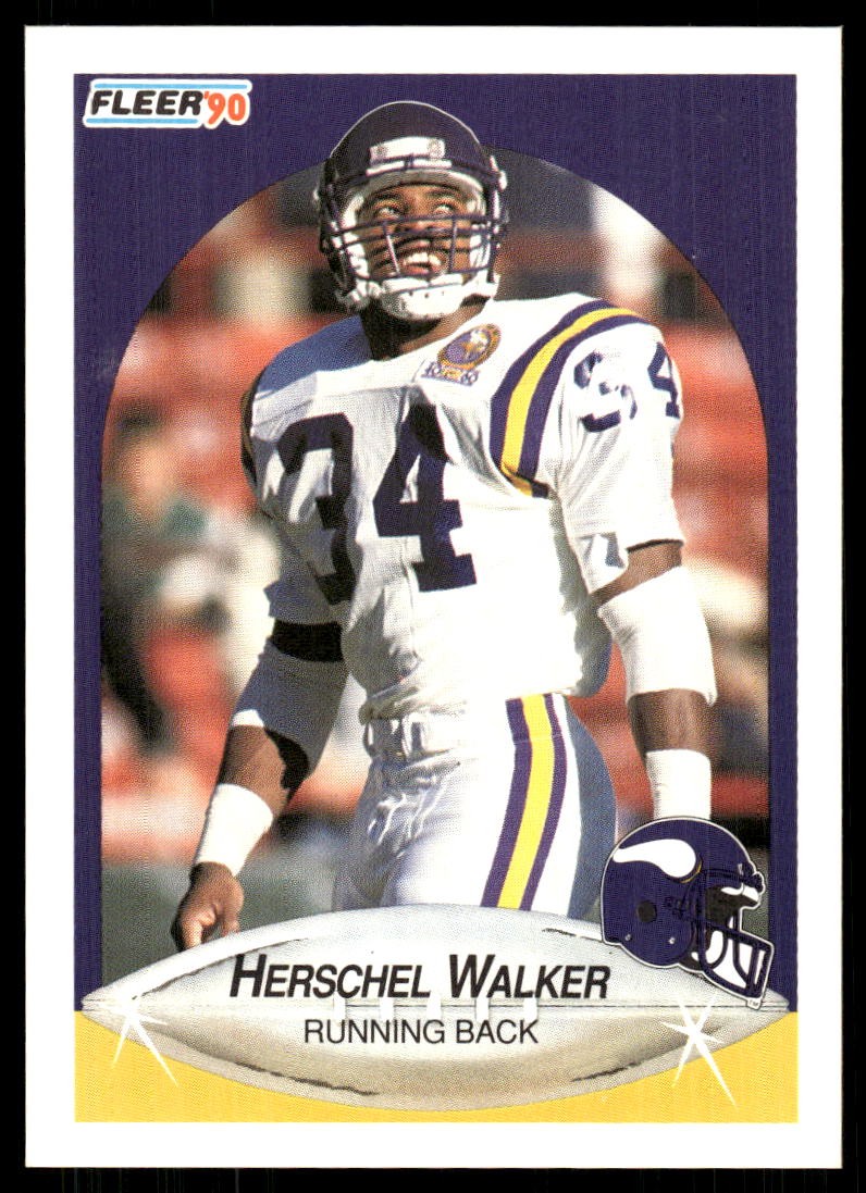 Herschel Walker 1990 Fleer #107 Vikings FREE SHIPPING StackedPacks