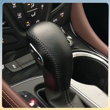 PU Leather Car Gear Shift Knob Cover Replacement for Ford Focus Black thread
