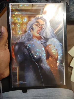 Skyline 5 Paper Virgin Shattered Foil Black Cat Cover By Fernando Rocha