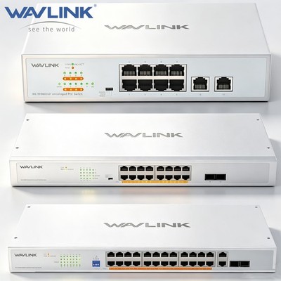 PoE+Gigabit Switch 8/16/24 Ports 120W/250W w/SFP/Uplink VLAN/Extend Plug&Play