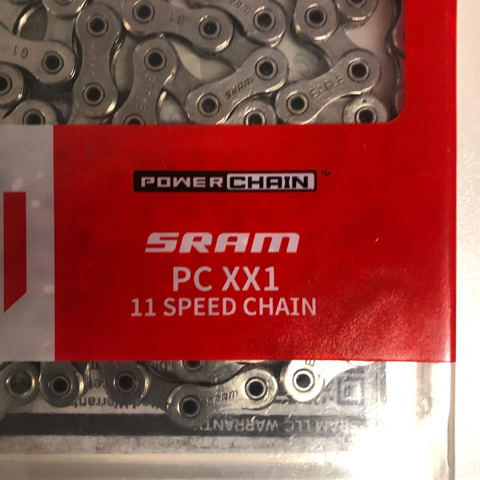 SRAM PC XX1 Hollow Pin Chains 11 Speed Silver 118 Link Power Lock MTB Bike Chain - Image 3 of 4