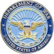 BL12-12 Department of War lapel pin new 2025 seal Secretary Pete Hegseth DOD
