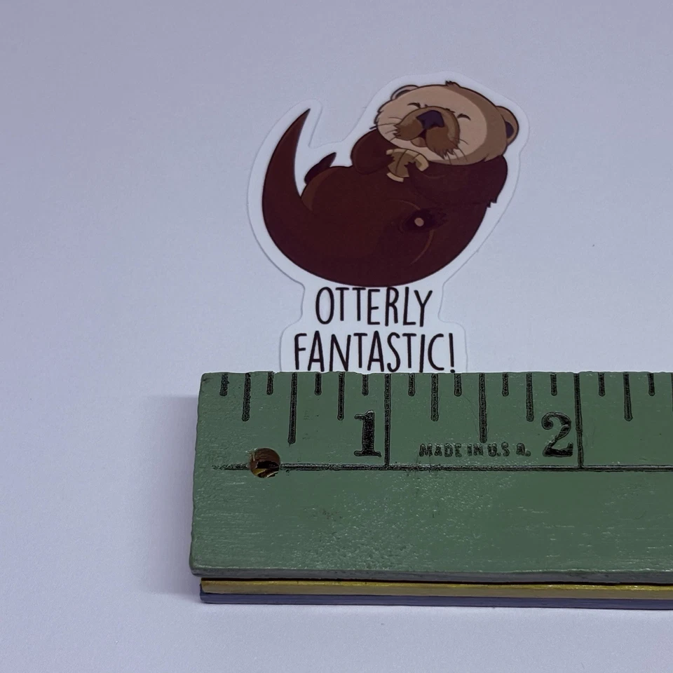 Cute Otter Sticker “Otterly Fantastic” Inspirational Kids Journal Decal Art Tc9 - Image 2 of 2