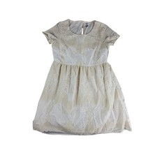 Old Navy Dress Womens Small White Fit and Flare Crewneck Knee Length Lace NWT