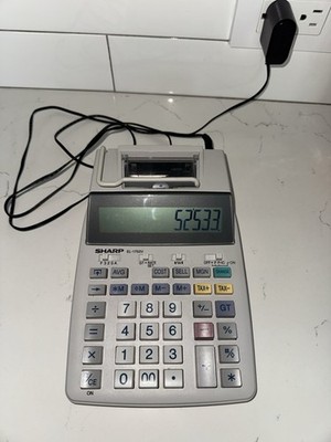 Sharp EL1750V Printing Calculator with AC Adapter. 