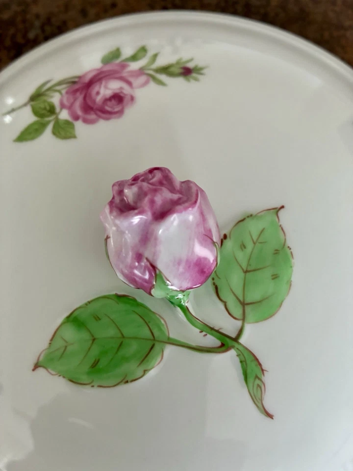 Kleine Terrine mit Deckel, von Fürstenberg, Alte Serie, Rote Rose - Bild 4 von 4