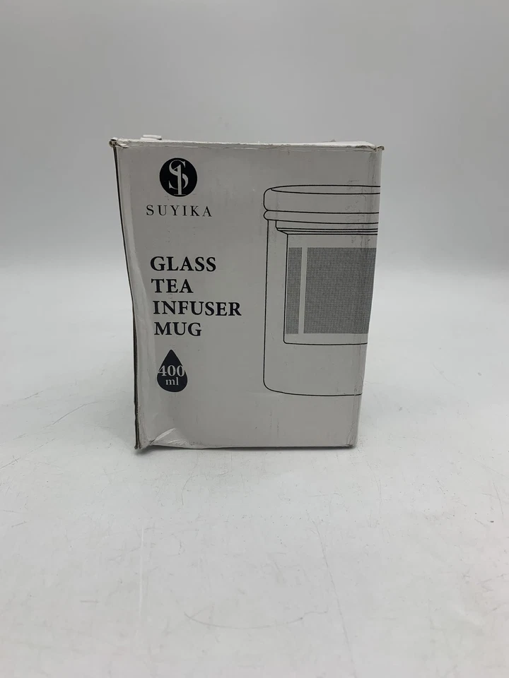 TAZA DE TÉ DE VIDRIO SUYIKA TOMOTIME CON TAPA, 13,5 ONZAS, 400 ML - AZUL Foto 4 de 4