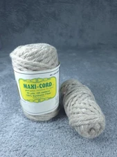 Vintage Yarn Maxi-Cord Macrame Light Beige 55yd 100% Synthetic Fiber USA Craft